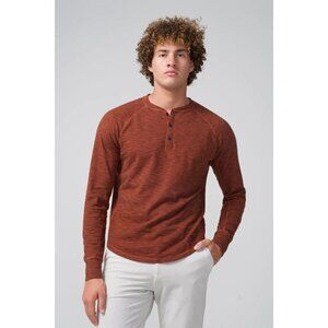 GOODMAN Bnwot Long Sleeve Slub Henley Tshirt Men XXLarge in Brandy